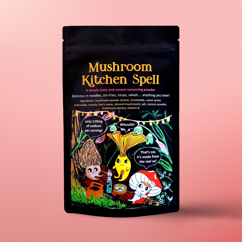 Mushroom Kitchen Spell mushroom seasoning granules for soups, stir-fries, and vegetarian cooking